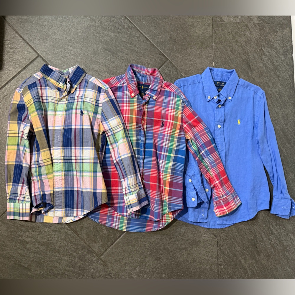 Polo Ralph Lauren Plaid and Blue Button-Down Shirt